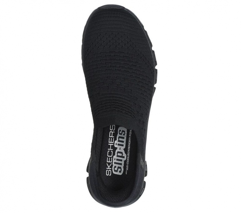 Black Skechers Glide-step - Enchanting Women's Slip On | COEZ-39851