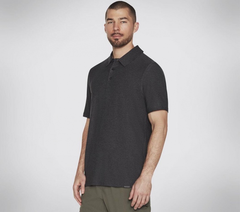 Black Skechers Go Dri All Day Men\'s Polo Shirt | FVQE-10275