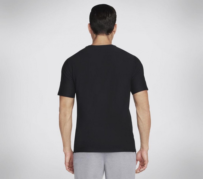 Black Skechers Go Dri All Day Men's T-Shirt | AJUW-46920