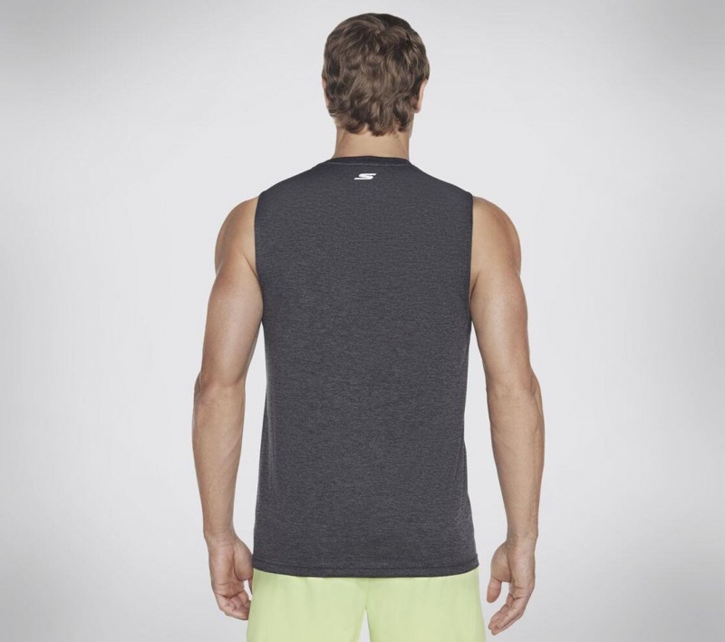 Black Skechers Go Dri Charge Muscle Men's Tank Top | KPHD-18673