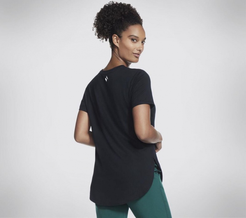 Black Skechers Go Dri Swift Tunic Women's T-Shirt | JDTM-81624