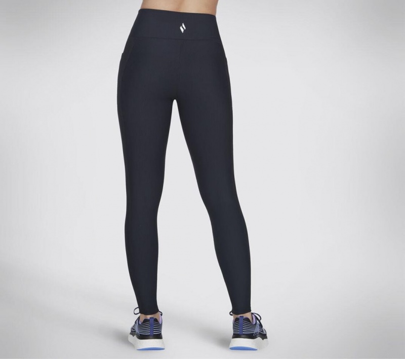 Black Skechers Go Flex Rib Fl Hw Legging Women's Pants | JMLU-48175