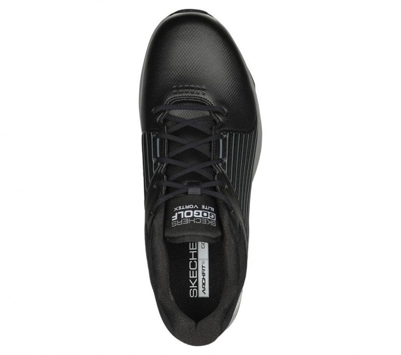 Black Skechers Go Golf Arch Fit Elite Vortex Men's Walking Shoes | DBEJ-46018