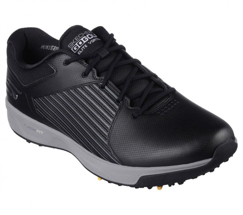 Black Skechers Go Golf Arch Fit Elite Vortex Men's Walking Shoes | DBEJ-46018