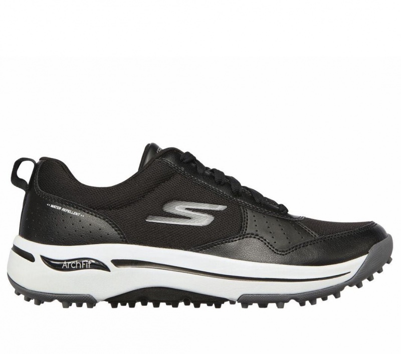 Black Skechers Go Golf Arch Fit - Line Up Men\'s Walking Shoes | INHX-70963