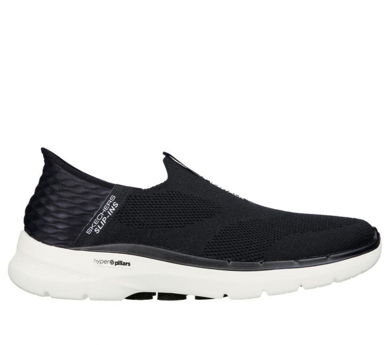 Black Skechers Go Walk 6 - Easy On Men\'s Slip On | TSDQ-64720