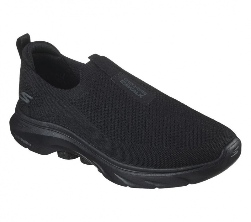 Black Skechers Go Walk 7 Men's Sneakers | EYSF-42196