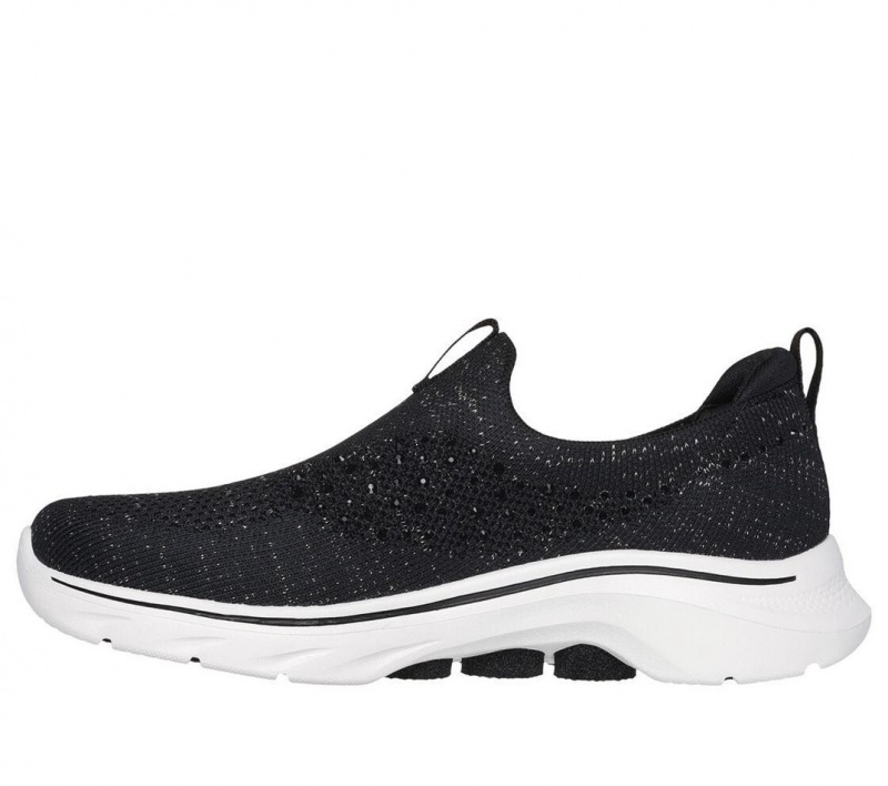 Black Skechers Go Walk 7 - Blink Women's Sneakers | MNRJ-74891