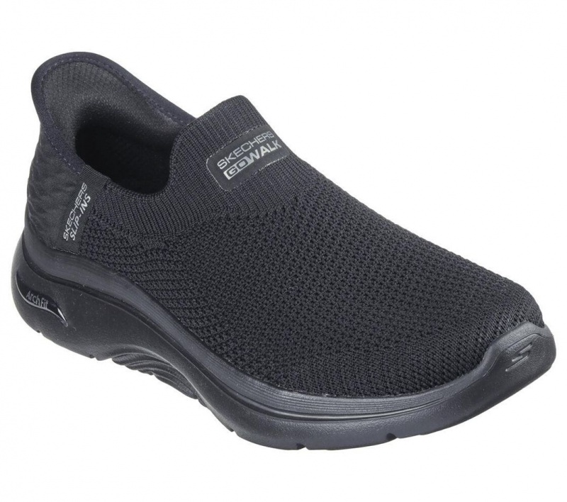 Black Skechers Go Walk Arch Fit 2.0 - Val Women's Slip On | YTEG-29468