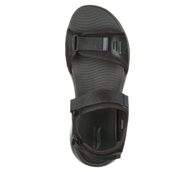 Black Skechers Go Walk Arch Fit Men's Sandals | LKSN-67140