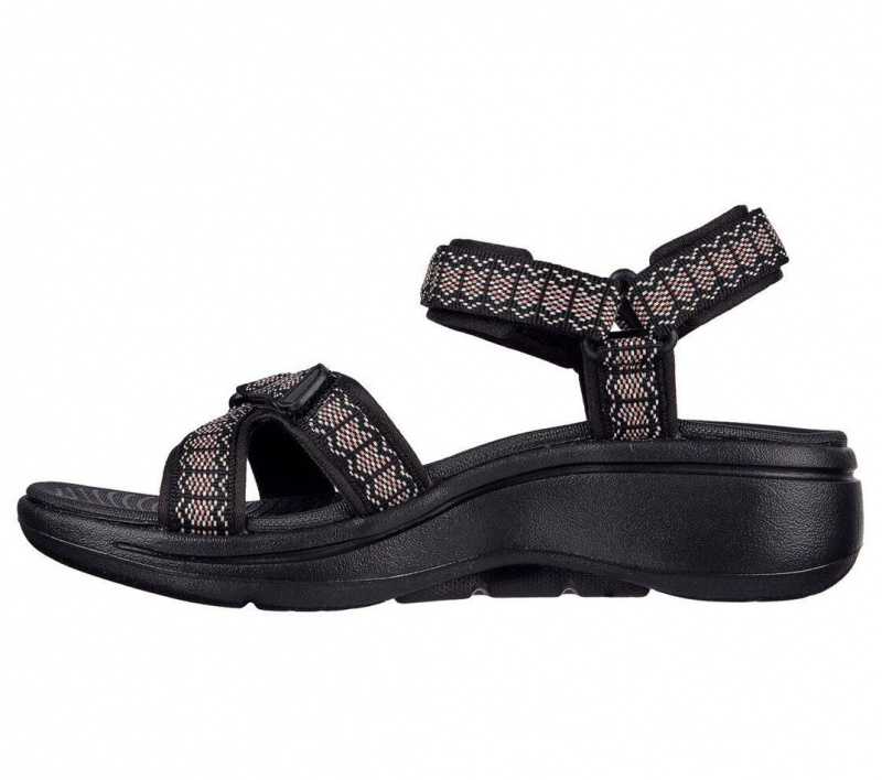 Black Skechers Go Walk Arch Fit - Affinity Women's Sandals | HCBO-98361