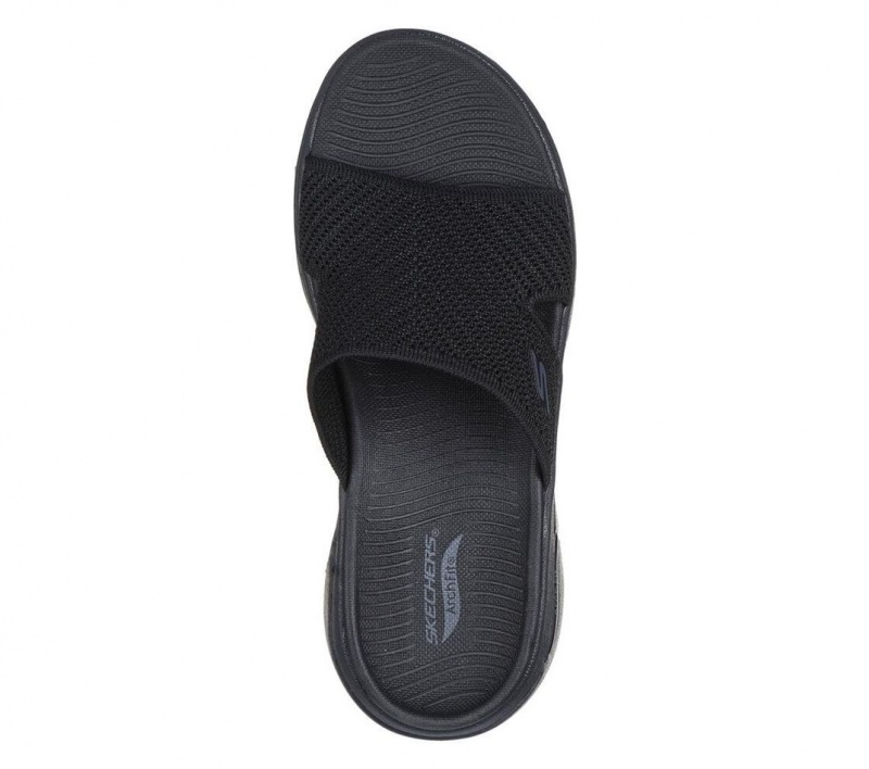 Black Skechers Go Walk Arch Fit - Allure Women's Sandals | UIMB-59137