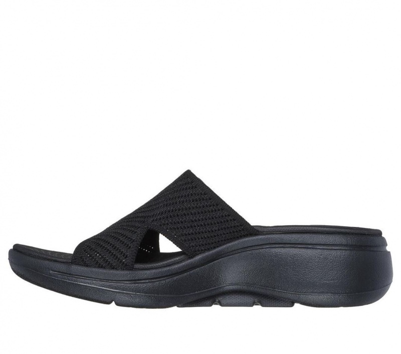 Black Skechers Go Walk Arch Fit - Allure Women's Sandals | UIMB-59137