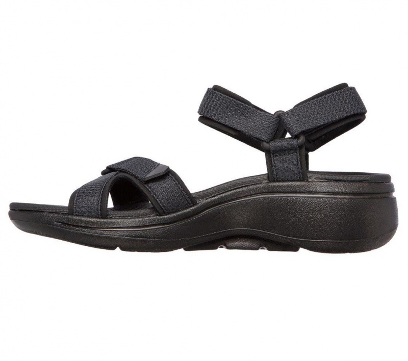 Black Skechers Go Walk Arch Fit - Cruise Around Women's Sandals | ZEPN-84159