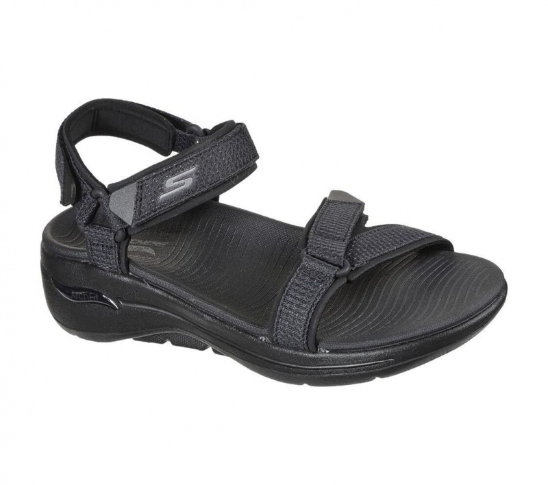 Black Skechers Go Walk Arch Fit - Cruise Around Women's Sandals | ZEPN-84159