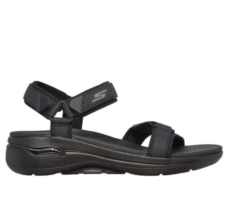 Black Skechers Go Walk Arch Fit - Cruise Around Women\'s Sandals | ZEPN-84159