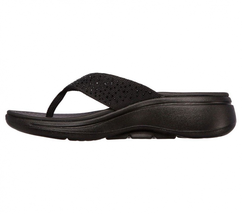 Black Skechers Go Walk Arch Fit - Dazzle Women's Sandals | FBWC-03657