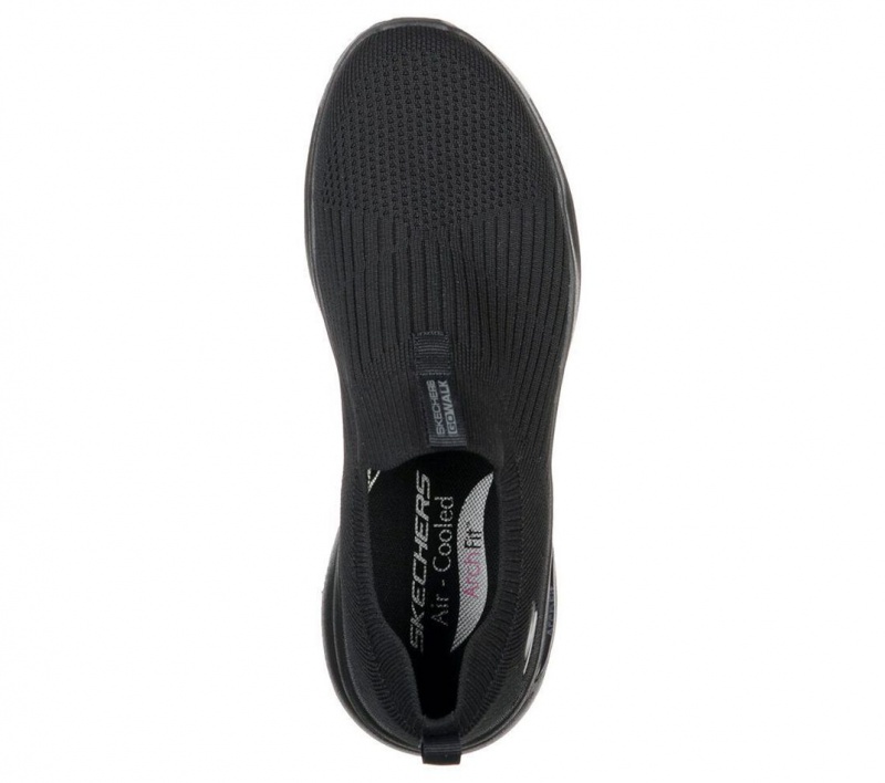 Black Skechers Go Walk Arch Fit - Iconic Women's Slip On | RYVT-27418