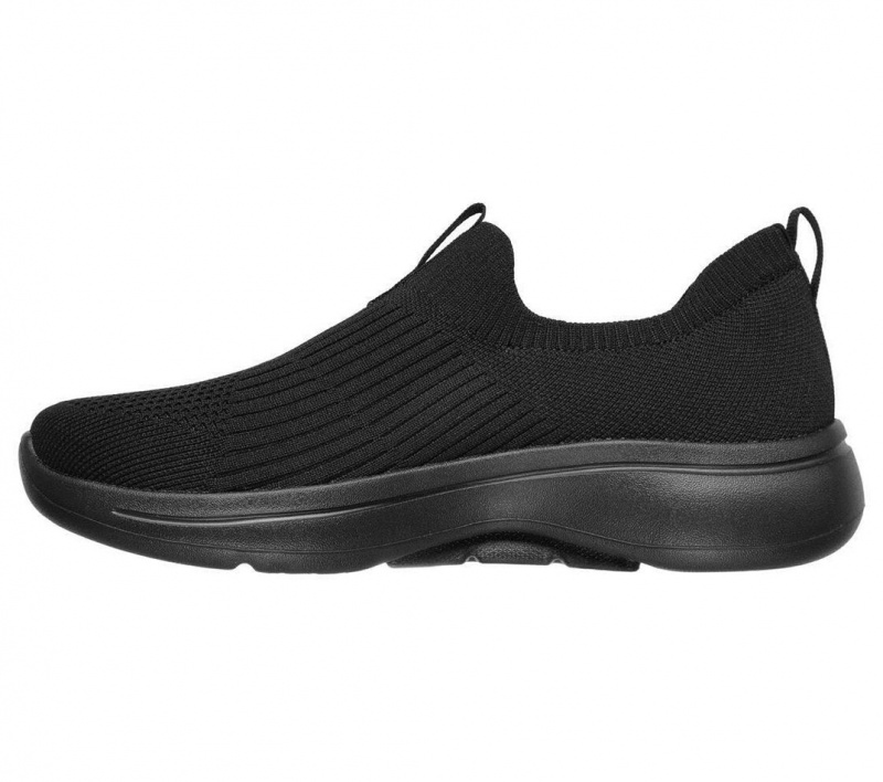 Black Skechers Go Walk Arch Fit - Iconic Women's Slip On | RYVT-27418