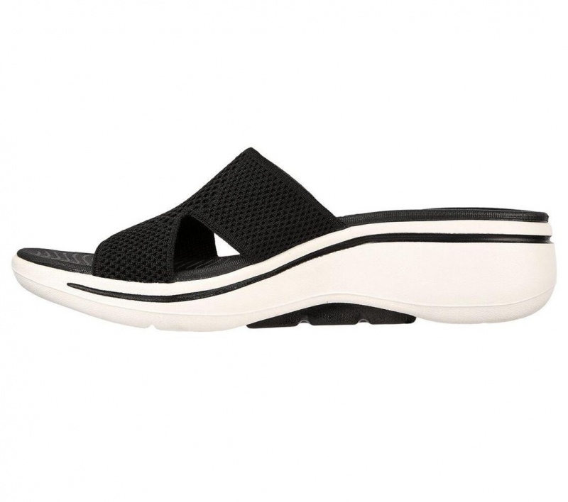 Black Skechers Go Walk Arch Fit - Worthy Women's Sandals | KLMC-20784