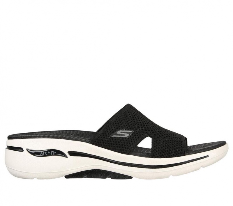 Black Skechers Go Walk Arch Fit - Worthy Women\'s Sandals | KLMC-20784