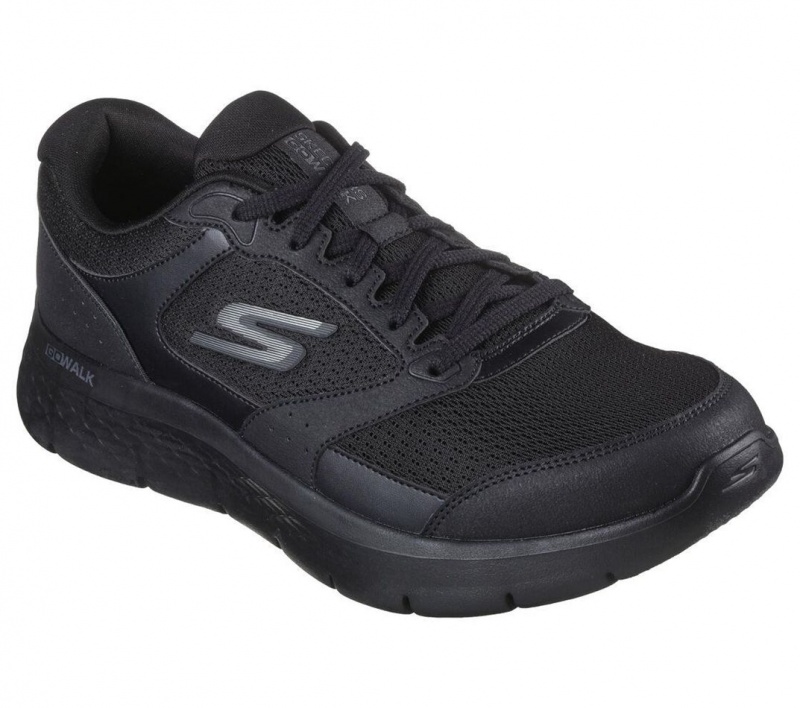 Black Skechers Go Walk Flex Men's Sneakers | NVWI-84107