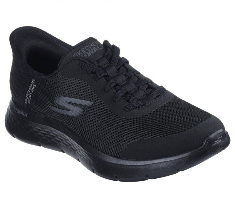 Black Skechers Go Walk Flex - Hands Up Men's Slip On | UXWL-67502