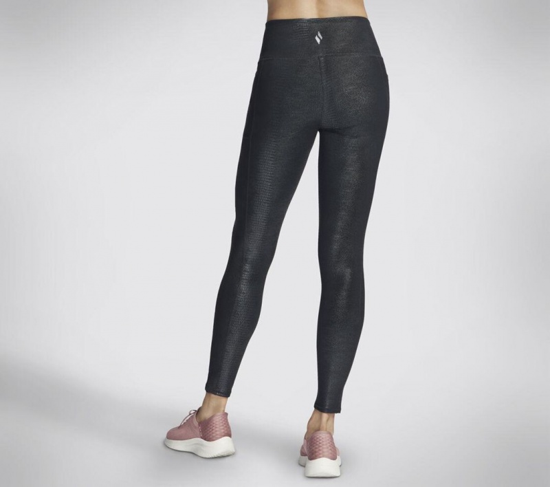 Black Skechers Go Walk Hw Viper Shine Legging Women's Pants | PDUH-87602