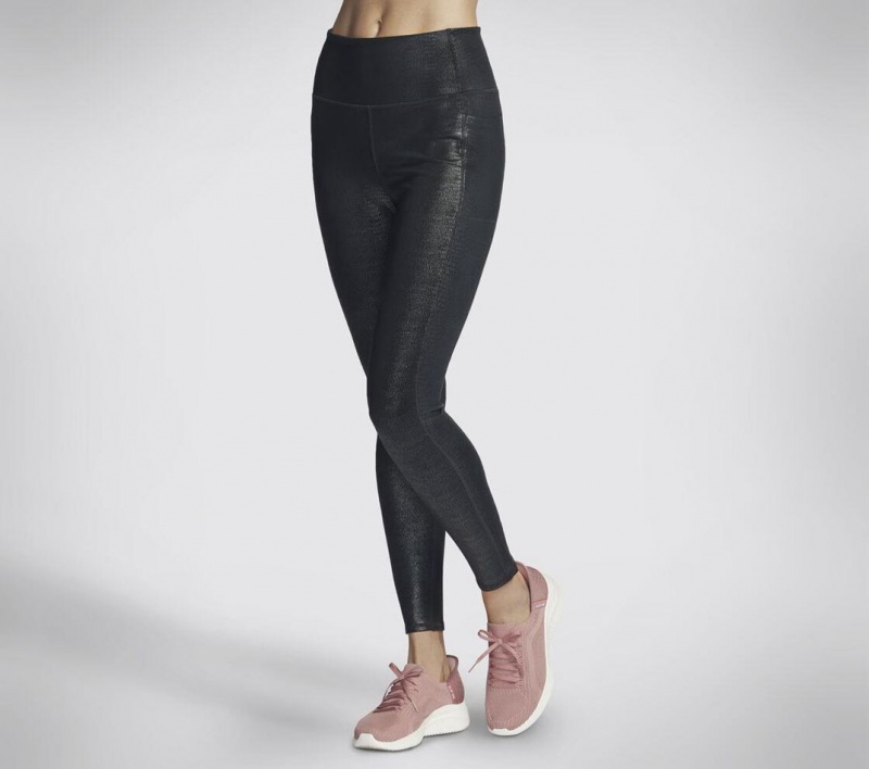 Black Skechers Go Walk Hw Viper Shine Legging Women's Pants | PDUH-87602