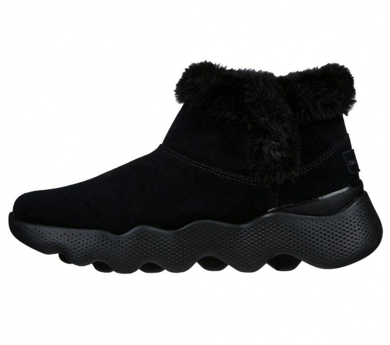 Black Skechers Go Walk Massage Fit Boot - Winter Dreams Women's Boots | LRIP-61243