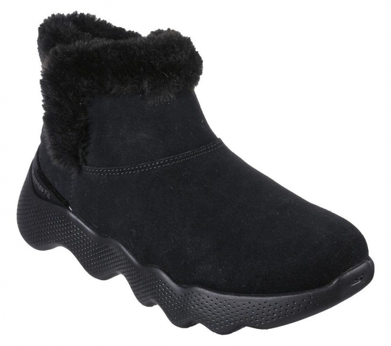 Black Skechers Go Walk Massage Fit Boot - Winter Dreams Women's Boots | LRIP-61243