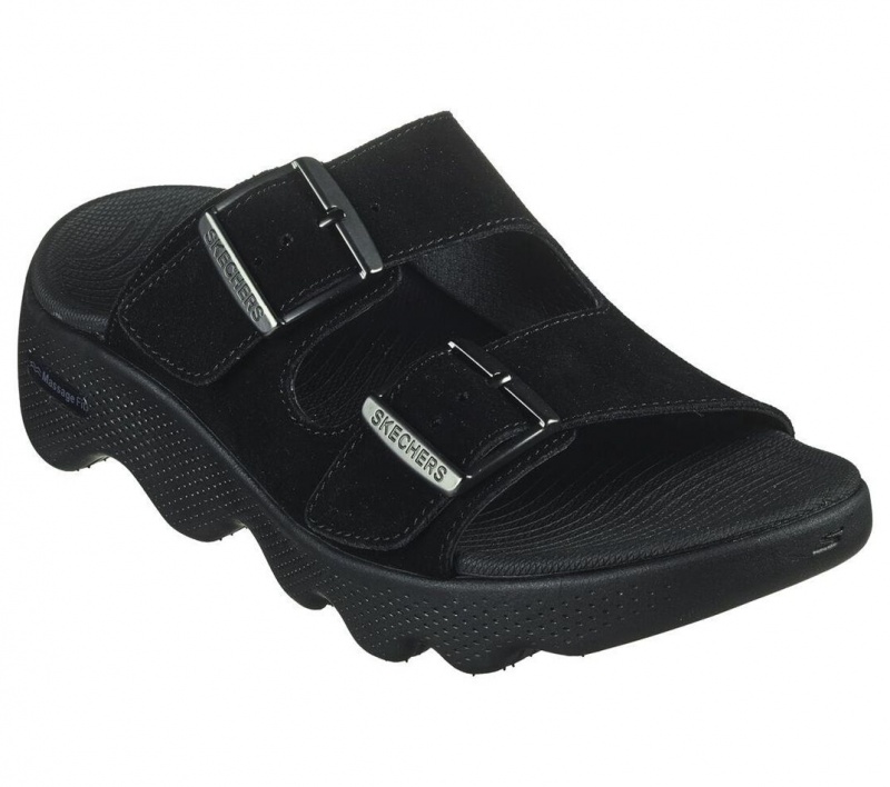 Black Skechers Go Walk Massage Fit - Immerse Women's Sandals | RBWG-03425