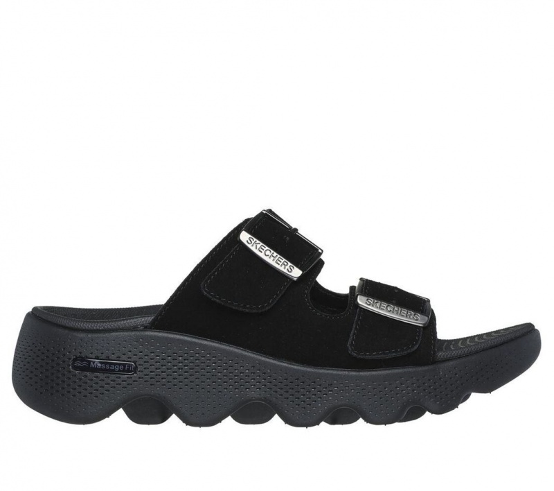 Black Skechers Go Walk Massage Fit - Immerse Women\'s Sandals | RBWG-03425