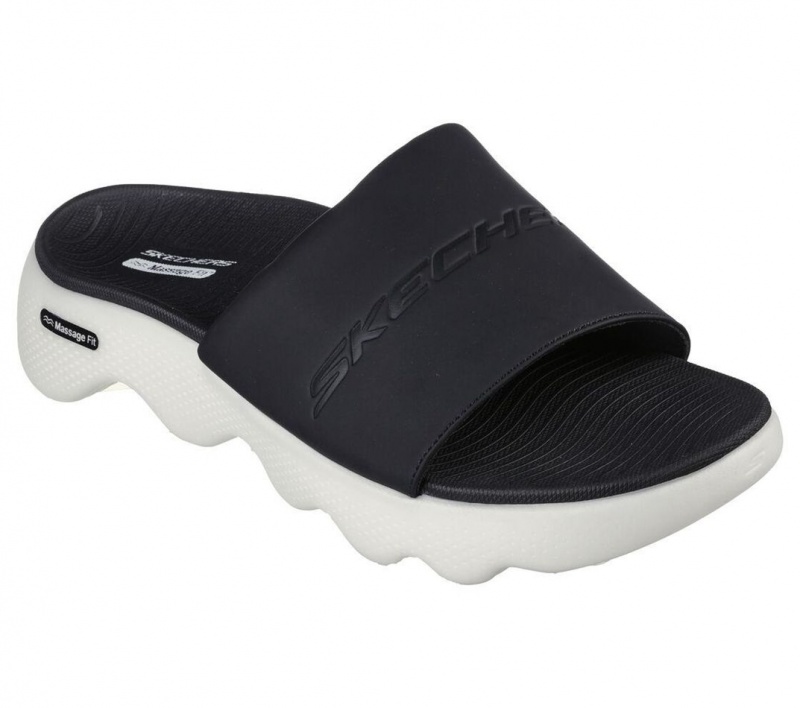 Black Skechers Go Walk Massage Fit - Kneaded Relief Men's Sandals | BZOW-91068