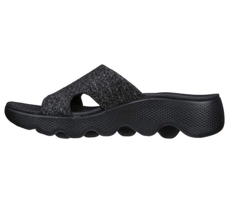 Black Skechers Go Walk Massage Fit - Sweet Talk Women's Sandals | DXCR-25869