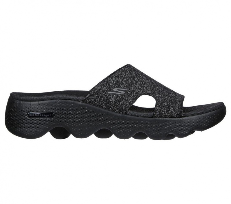 Black Skechers Go Walk Massage Fit - Sweet Talk Women's Sandals | DXCR-25869