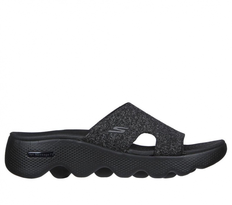 Black Skechers Go Walk Massage Fit - Sweet Talk Women\'s Sandals | DXCR-25869