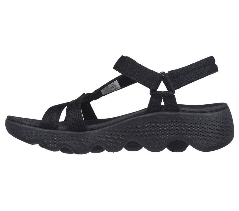 Black Skechers Go Walk Massage Fit - Transcend Women's Sandals | MZCP-26943