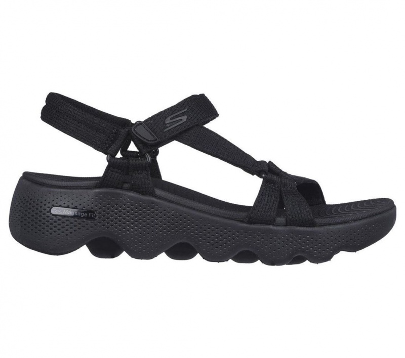 Black Skechers Go Walk Massage Fit - Transcend Women's Sandals | MZCP-26943