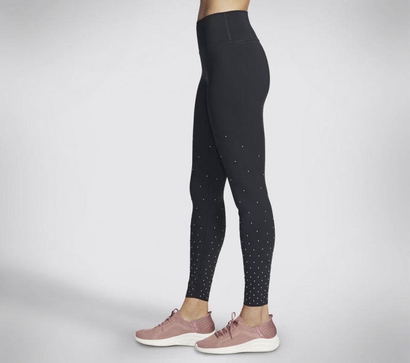 Black Skechers Go Walk Shine Fl Hw Legging Women's Pants | BRHS-58019