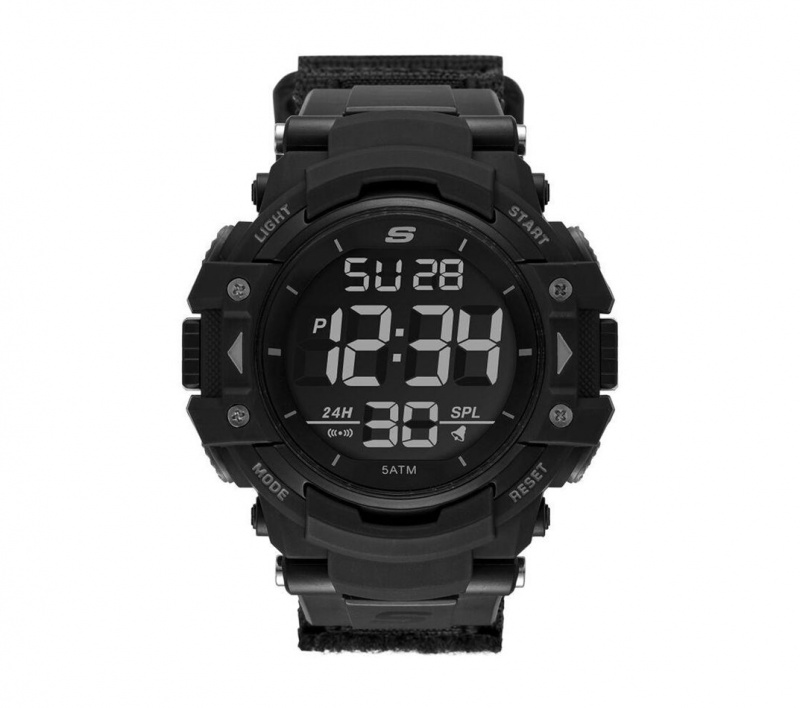 Black Skechers Keats Digital Men\'s Watch | XSUR-01427