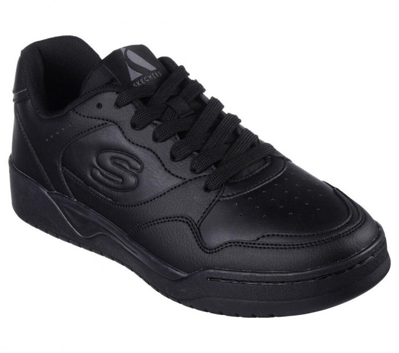 Black Skechers Koopa Court - Volley Low Varsity Men's Walking Shoes | CAFL-30941