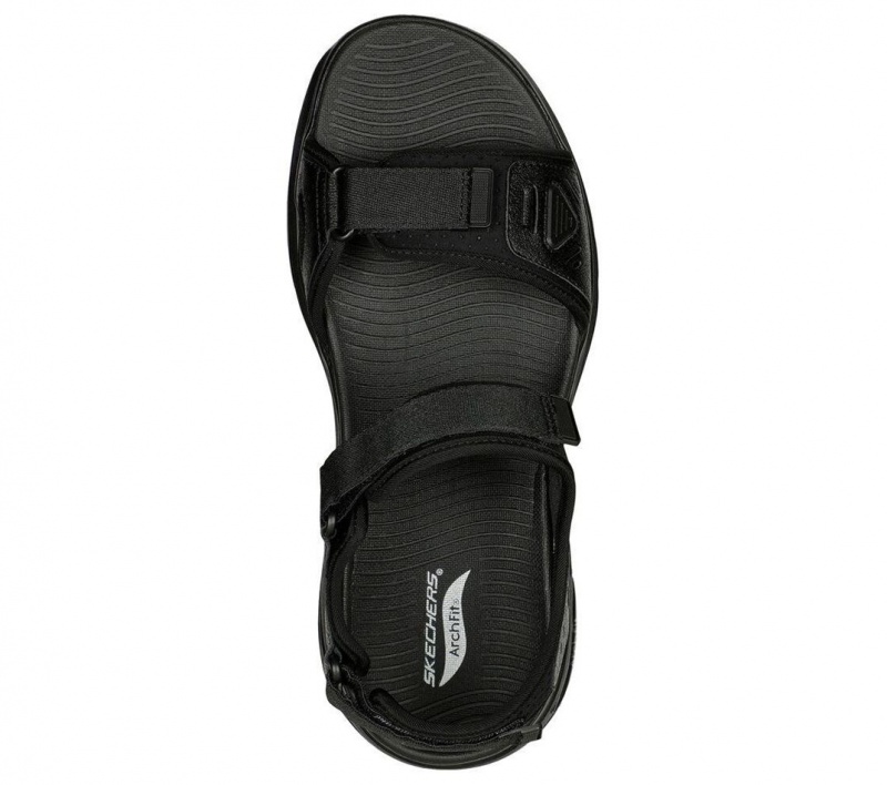 Black Skechers Max Cushioning Arch Fit Prime - Archee Men's Sandals | QXUY-48690