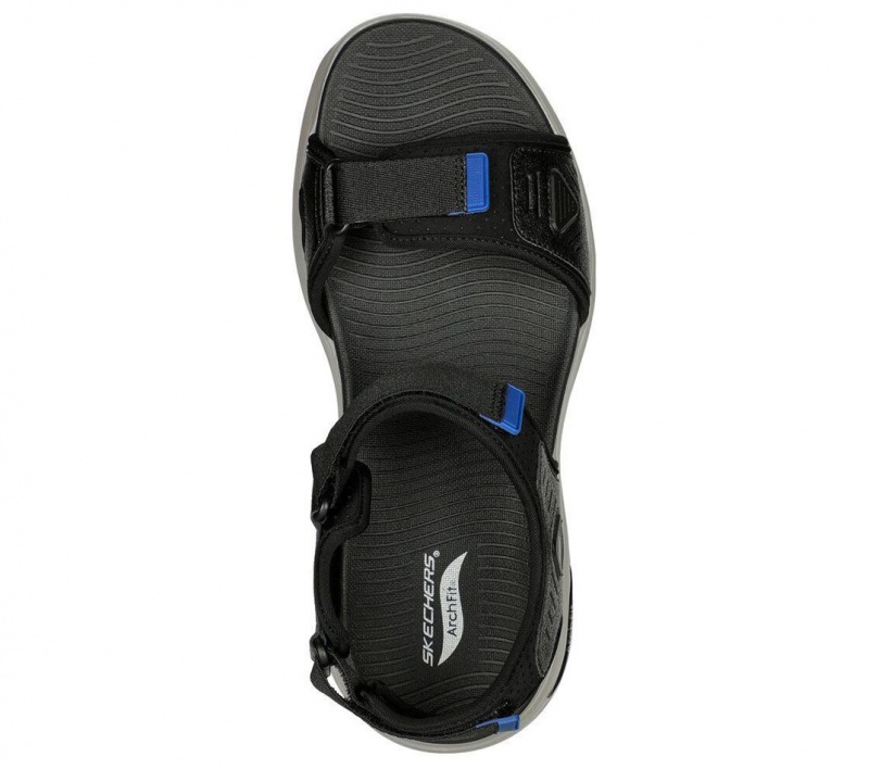 Black Skechers Max Cushioning Arch Fit Prime - Archee Men's Sandals | UOGW-51360