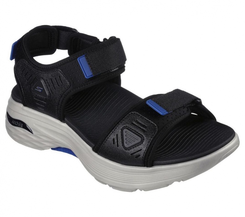 Black Skechers Max Cushioning Arch Fit Prime - Archee Men's Sandals | UOGW-51360