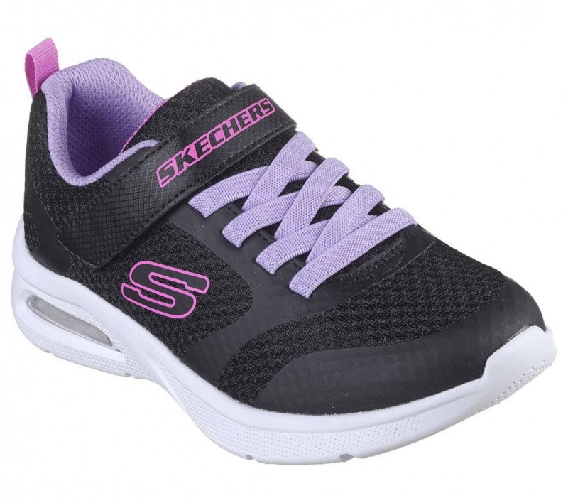 Black Skechers Microspec Max - Racer Gal Girls' Sneakers | ROMJ-91520