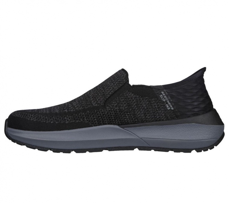 Black Skechers Neville - Rovelo Men's Slip On | YAKH-17036