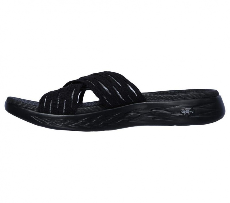 Black Skechers On The Go 600 - Sunrise Women's Sandals | OTGE-97402