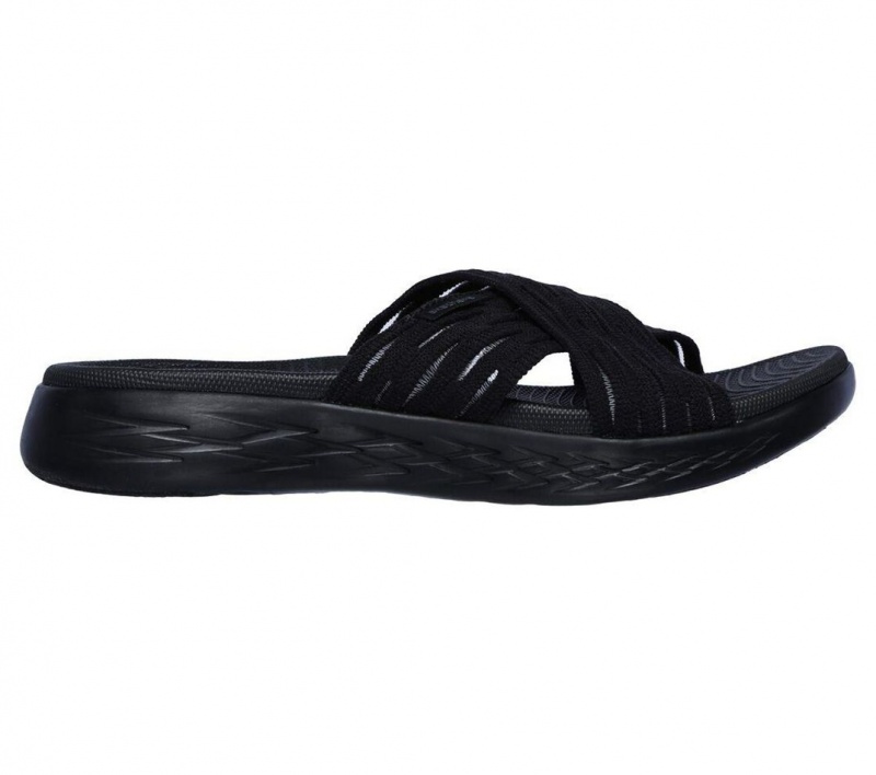 Black Skechers On The Go 600 - Sunrise Women's Sandals | OTGE-97402