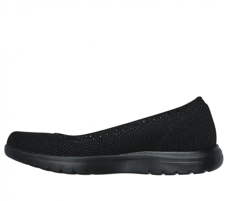 Black Skechers On The Go Flex - Bejeweled Women's Flats | DIXK-81629